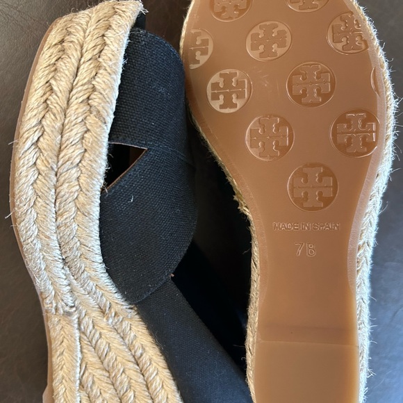 Tory Burch Filipa Espadrilles Canvas Peep Toe Sandals MINT CONDITION Shoes - Picture 2 of 8